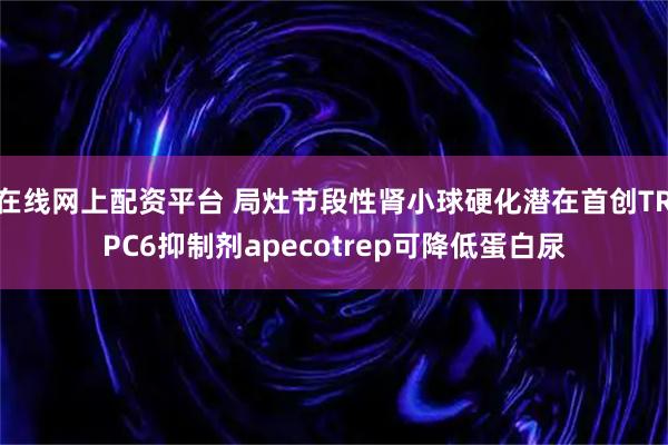 在线网上配资平台 局灶节段性肾小球硬化潜在首创TRPC6抑制剂apecotrep可降低蛋白尿